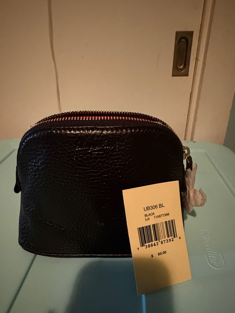 Dooney & Bourne Black Leather Cosmetic Pouch